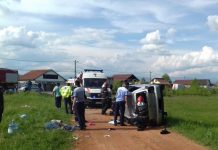 Mașină răsturnată la Cîlnic