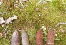 Patru proiectile din timpul Primului Război Mondial găsite într-o localitate din Bumbești Jiu! FOTO