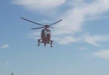 Fetița de 2 ANI victimă în accidentul de la Țânțăreni preluată de elicopterul SMURD!