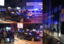 FOTO | URMĂRIRE CA ÎN FILME PE STRĂZILE DIN TÂRGU JIU: A încercat să scape de polițiști și a intrat cu mașina într-un magazin!