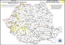 Cod galben de inundații la nivelul județului Gorj și alte 11 județe