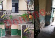 Primul gospodar al urbei locuiește în CONDIȚII greu de imaginat! Interiorul clădirii pare de după BOMBARDAMENT, banca din fața scării nu are nici măcar scânduri!