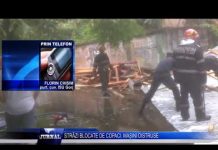 STRĂZI BLOCATE DE COPACI. MAȘINI DISTRUSE