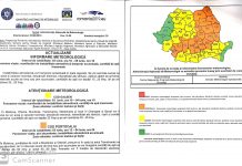Cod portocaliu de ploi în Gorj până mâine dimineață