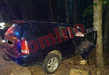 Un șofer începător s-a răsturnat cu mașina, la Dănești