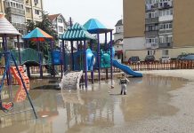 VIDEO | Ploile din ultimele zile au transformat un loc de joacă din Târgu-Jiu în „Aquapark”