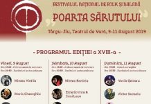 INFORMARE DE PRESĂ Festivalul Național de Folk și Baladă „Poarta Sărutului”, Ediția XVIII, 2019