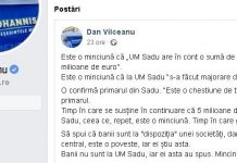 10:21 Deputatul Vîlceanu: Este o MINCIUNĂ că UM Sadu are în cont 5 milioane de euro