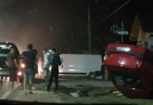 FOTO Autoturism Logan răsturnat la Bălești http://feedproxy.google.com/