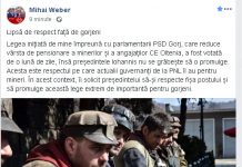 09:31 Weber: Lipsă de respect față de gorjeni!