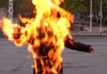 O femeie din Cătunele și-a dat foc!