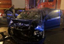 Accident cu 6 victime, la Târgu Jiu, după o cursă ilegală de mașini