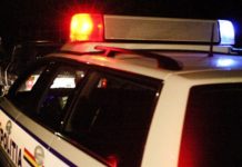 Mașină de poliție, avariată la Turburea