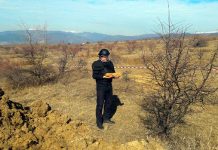 Proiectil găsit în Bumbești-Jiu, ridicat de pirotehnişti