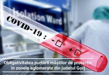 Purtarea măștii de protecție în zonele aglomerate, devine măsură obligatorie și în Gorj