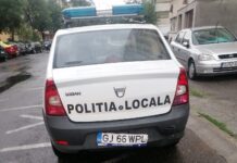 Târgu Jiu: Autospecială de poliție locală, lovită de un șofer care nu a oprit la un filtru