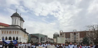 Profesorii protestează la Târgu Jiu