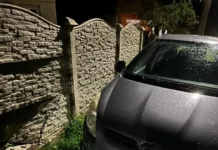 Gorj: Un șofer băut a intrat cu mașina într-un gard de beton