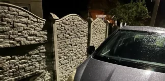 Gorj: Un șofer băut a intrat cu mașina într-un gard de beton