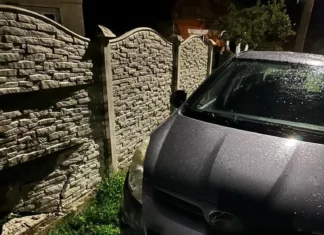 Gorj: Un șofer băut a intrat cu mașina într-un gard de beton