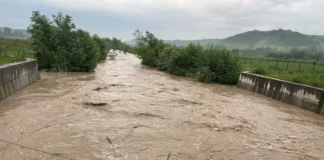 În prezent vârful de viitură s-a propagat pe sectorul sat Raznic – sat Cernătești