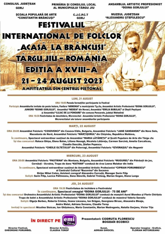 Festivalul internațional de folclor debutează la Târgu Jiu