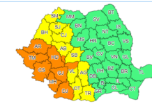 Cod galben și portocaliu de instabilitate atmosferică, de sâmbătă după-amiază