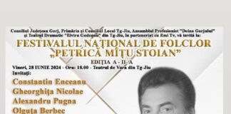 A doua ediție a Festivalului Național de Folclor „Petrică Mîțu Stoian”, la Târgu Jiu