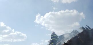 Un incendiu de vegetație a cuprins o anexă și acoperișul unei case din Segarcea