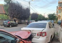 Tânărul, de 20 de ani, care era băut și nu avea permis de conducere, a lovit 7 mașini