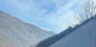 (VIDEO) TIR blocat pe DN66, la Lainici, după ce a intrat în coliziune cu o casă