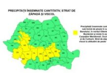 Cod galben de ploi şi vânt în nordul Olteniei