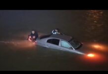 (VIDEO) Femeie salvată din apele Jiului de doi polițiști din Târgu Jiu