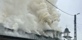 Gorj: Incendiu la Mănăstirea Strâmba Jiu