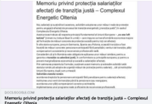 Memoriu pentru protecția salariaților din CE Oltenia. Va fi trimis la Bruxelles