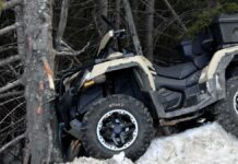 O tânără din București a intrat cu ATV-ul într-un copac, la Rânca