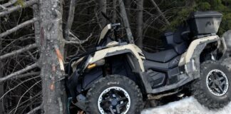 O tânără din București a intrat cu ATV-ul într-un copac, la Rânca