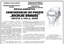 Elevii pasionați de literatură sunt invitați la Concursul de Poezie „Nicolae Dragoș” de la Motru